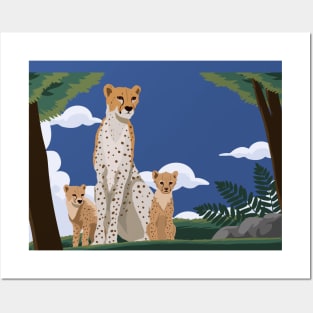 Leopard Wildlife Family Posters and Art